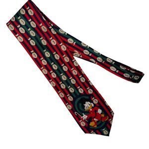 Vintage Scrooge McDuck Tie Mickey & Co Disney Money Bag Novelty Silk Necktie‎